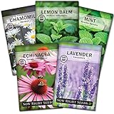 Sow Right Seeds - Herbal Tea Collection - Lemon Balm, Chamomile, Mint, Lavender, Echinacea Herb Seed for Planting; Non-GMO Heirloom Seed, Instructions to Plant Indoor or Outdoor; Great Gardening Gift Photo, bestseller 2024-2023 new, best price $10.99 review