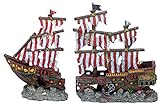 Penn-Plax Striped Sail Shipwreck Aquarium Decoration 2PC Large Over 19 Inches High for Large Fish Tanks, Multi (RR961) Photo, bestseller 2024-2023 new, best price $135.00 review