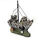 foto UEETEK Corsair Ship per Decorazione dell'acquario, Sunken Nave per barche a vela per pesce Serbatoio Acquario Decorazione,Ideale per piccoli pesci gambero Cichild Tartaruga nuovo bestseller 2024-2023