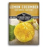 Survival Garden Seeds - Lemon Cucumber Seed for Planting - Packet with Instructions to Plant and Grow Little Yellow Cucumbers in Your Home Vegetable Garden - Non-GMO Heirloom Variety Photo, bestseller 2024-2023 new, best price $4.99 review