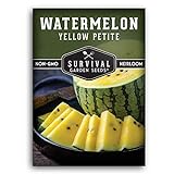 Survival Garden Seeds - Yellow Petite Watermelon Seed for Planting - Packet with Instructions to Plant and Grow Small Yellow Watermelons in Your Home Vegetable Garden - Non-GMO Heirloom Variety Photo, bestseller 2024-2023 new, best price $4.99 review