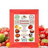 Heirloom Tomato Seeds by Family Sown - 10 Seed Packets of Non GMO Heirloom Tomatoes Including Brandywine, Roma, Tomatillo, Cherry Tomato Seeds and More in Our Seed Starter Kit Photo, bestseller 2024-2023 new, best price $21.95 review