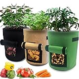 Nicheo 3 Pcs 7 Gallon Grow Bag Easy to Harvest Planter Pot with Flap and Handles Garden Planting Grow Bags for Potato Tomato and Other Vegetables Breathable Nonwoven Fabric Cloth Photo, bestseller 2024-2023 new, best price $19.99 review
