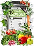 Ultimate Set of 40 Vegetable and Herb Seeds Packets for Planting Outdoors and Indoors - Good for Hydroponic Garden - Heirloom and Non GMO - Tomatoes, Cucumber, Bell Pepper, Chives, Cilantro and Others Photo, bestseller 2024-2023 new, best price $38.83 ($0.97 / Count) review