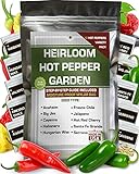 10 Hot Peppers Seeds Variety Pack - USA Grown - 100% Non-GMO Heirloom Seeds for Planting Home Garden Indoor and Outdoor - Cayenne, Jalapeno, Serrano & More Photo, bestseller 2024-2023 new, best price $12.30 ($1.23 / Count) review