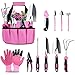 Photo Tesmotor Pink Garden Tool Set, Gardening Gifts for Women, 11 Piece Stainless Steel Heavy Duty Gardening Tools with Non-Slip Rubber Grip new bestseller 2024-2023