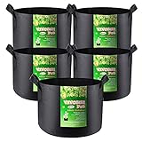 VIVOSUN 5-Pack 25 Gallon Plant Grow Bags, Heavy Duty Thickened Nonwoven Fabric Pots with Handles Photo, bestseller 2024-2023 new, best price $41.99 review