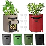 Future Way 6-Pack Potato Grow Bags, 10 Gallon Potato Planters with 2 Flaps, Sturdy Fabric Pots with Handles & Reinforced Stitching, Labels Included, Multi-Color Set Photo, bestseller 2024-2023 new, best price $35.99 review