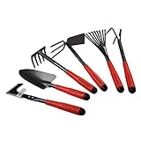 FLORA GUARD 6 Piece Garden Tool Sets - Including Trowel,5-Teeth rake,9-Teeth Leaf rake,Double Hoe 3 prongs, Cultivator, Weeder, Gardening Hand Tools with High Carbon Steel Heads Photo, bestseller 2024-2023 new, best price $21.99 review