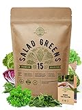 15 Lettuce & Salad Greens Seeds Variety Pack 7500+ Non-GMO Heirloom Lettuce Seeds for Planting Indoors & Outdoors Garden, Hydroponics, Aerogarden - Arugula, Kale, Spinach, Swiss Chard, Lettuce & More Photo, bestseller 2024-2023 new, best price $16.99 ($0.00 / Count) review