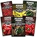 Photo Survival Garden Seeds Six Peppers Collection - Cayenne, Jalapeño, Serrano, California Wonder, Marconi Red, & Sweet Banana Peppers - Sweet & Hot Varieties - Non-GMO Heirloom Vegetable Seed Vault new bestseller 2024-2023