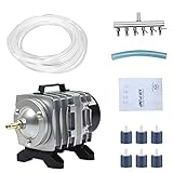 SEAJOEWE Commercial Air Pump 18 Watt Single Outlet, 6 Valve Manifold for Aquarium, Fish Tank, Fountain, Pond & Hydroponics, 396 GPH, Silver Photo, bestseller 2024-2023 new, best price $37.99 review
