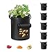 Photo Cavisoo 5-Pack 10 Gallon Potato Grow Bags, Garden Planting Bag with Durable Handle, Thickened Nonwoven Fabric Pots for Tomato, Vegetable and Fruits new bestseller 2023-2022