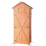 B BAIJIAWEI Garden Storage Shed - Garden Tool Storage Cabinet - Lockable Arrow Wooden Storage Sheds Organizer for Home, Yard, Outdoor Photo, bestseller 2024-2023 new, best price $179.99 review