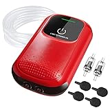 KEDSUM Battery Aquarium Air Pump, Quietest Rechargeable and Portable Fish Bait Aerator Pump with Dual Outlets for Fish Tank, Outdoor-Fishing, Fish Transportation and Power Outages Photo, bestseller 2024-2023 new, best price $25.99 review