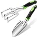 Photo Gardening Tools Set, Garden Hand Shovel Garden Trowel Cultivator Rake with Rubberized Anti-Slip Handle Aluminum Alloy Planting Tools for Gardening, Transplanting, Weeding, Moving and Digging (Green) new bestseller 2024-2023