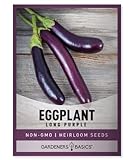 Eggplant Seeds for Planting - (Long Purple) is A Great Heirloom, Non-GMO Vegetable Variety- 500 mg Seeds Great for Outdoor Spring, Winter and Fall Gardening by Gardeners Basics Photo, bestseller 2024-2023 new, best price $5.95 review