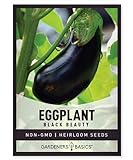 Eggplant Seeds for Planting - Black Beauty Solanum melongena is A Great Heirloom, Non-GMO Vegetable Variety- 300 mg Seeds Great for Outdoor Spring, Winter and Fall Gardening by Gardeners Basics Photo, bestseller 2024-2023 new, best price $4.95 review