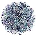 Photo WYKOO Decorative Fluorite Tumbled Chips Stone, 1.1 Lb/500g Natural Crystal Pebbles Quartz Stones Irregular Shaped Aquarium Gravel for Fish Tank, Vase Fillers, Home Decoration (About 500 Gram) new bestseller 2024-2023