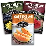 Survival Garden Seeds Tri-Color Watermelon Collection Seed Vault - Non-GMO Heirloom Mix for Planting Juicy Watermelons - Yellow Petite, Crimson Sweet (Red), & Tendersweet Orange Varieties Photo, bestseller 2024-2023 new, best price $8.99 review