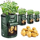Potato Grow Bags, JJGoo 4 Pack 10 Gallon with Flap and Handles Garden Planting Bag Outdoor Plant Container Planter Pots for Vegetable, Fruits, Tomato Photo, bestseller 2024-2023 new, best price $17.99 review