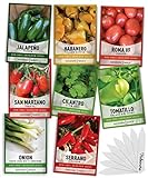 Heirloom Hot Salsa Growing Seed Packets 8 Varieties Habanero, Jalapeno, Serrano Peppers, Roma, San Marzano Tomato, Cilantro, Green Onion, Tomatillo for Garden Non-GMO Heirloom Gardeners Basics Photo, bestseller 2024-2023 new, best price $15.95 ($1.99 / Count) review