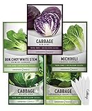 Cabbage Seeds for Planting 5 Individual Packets Bok Choy, Michihili (Napa) Chinese Cabbage, Red, Golden Acre and Copenhagen Market Early for Your Non GMO Heirloom Vegetable Garden by Gardeners Basics Photo, bestseller 2024-2023 new, best price $10.95 ($2.19 / Count) review