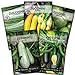 Photo Sow Right Seeds - Zucchini Squash Seed Collection for Planting - Black Beauty, Cocozelle, Grey, Round, and Golden - Non-GMO Heirloom Packet to Plant a Home Vegetable Garden - Productive Summer Squash new bestseller 2023-2022