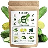 Seedra 6 Cucumber Seeds Variety Pack - 220+ Non GMO, Heirloom Seeds for Indoor Outdoor Hydroponic Home Garden - National Pickling, Lemon, Spacemaster Bush Cuke, Marketmore & More Photo, bestseller 2024-2023 new, best price $13.99 review