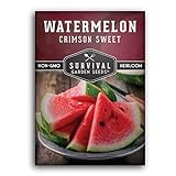 Survival Garden Seeds - Crimson Sweet Watermelon Seed for Planting - Packet with Instructions to Plant and Grow Large Delicious Watermelons in Your Home Vegetable Garden - Non-GMO Heirloom Variety Photo, bestseller 2024-2023 new, best price $4.99 review