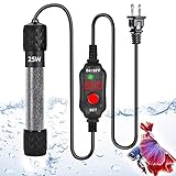 Aquarium Heater Small Fish Tank Heater Submersible 25W 50W 100W, Precise Temperature Control with Intelligent Memory Function, External LED Digital Temp Controller Suitable for Betta Fish Turtle Photo, bestseller 2024-2023 new, best price $15.99 review