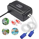 Aquarium Air Pump, Rifny Adjustable Air Pump Kit with Dual Outlet Air Valve, Fish Tank Oxygen Pump with Air Stones Silicone Tube Check Valves for 1-80 Gallon Photo, bestseller 2024-2023 new, best price $18.99 review