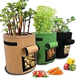 3 Pcs 10 Gallon Potato Grow Bags, Vegetables Planter Bags Growing Container for Potato Cultivation Grow Bags, Breathable Nonwoven Fabric Cloth,Easy to Harvest(10 Gallon) Photo, bestseller 2024-2023 new, best price $19.99 review