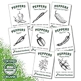 Hot Pepper Seeds - Organic Heirloom Chili Seed Variety Pack for Planting - Cayenne, Jalapeno, Habanero, Poblano, and More Photo, bestseller 2024-2023 new, best price $11.19 review