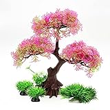 Smoothedo-Pets Aquarium Plants Fish Tank Decorations MediumSize/9.4inch Plastic Artificial Plant Goldfish Waterscape Fish Hides Tree Set (Hot Pink) Photo, bestseller 2024-2023 new, best price $14.99 review