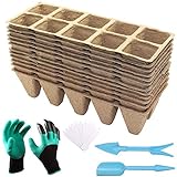 ARLBA 12 Pack Seed Starter Tray Kit, Peat Pots for Seedlings, 120 Cell Organic Biodegradable Plant Starter Trays for Vegetable & Flower, Indoor/Outdoor, with 12Plastic Plant Labels,& Garden Tools Kit Photo, bestseller 2024-2023 new, best price $11.77 review