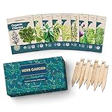 9 Herb Garden Seeds for Planting - USDA Certified Organic Herb Seed Packets - Non GMO Heirloom Seeds - Plant Markers & Gift Box - Tulsi Holy Basil, Cilantro, Mint, Dill, Sage, Arugula, Thyme, Chives Photo, bestseller 2024-2023 new, best price $14.77 ($1.64 / Count) review