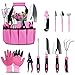 Photo Tesmotor Pink Garden Tool Set, Gardening Gifts for Women, 11 Piece Stainless Steel Heavy Duty Gardening Tools with Non-Slip Rubber Grip new bestseller 2024-2023