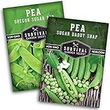Survival Garden Seeds Sugar Peas Collection Seed Vault - Oregon Sugar Pod II Pea & Sugar Daddy Snap Pea - Non-GMO Heirloom Varieties to Grow Delicious Cool Weather Vegetables on Your Homestead Photo, bestseller 2024-2023 new, best price $7.99 review