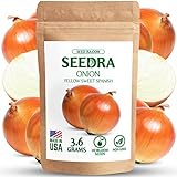 SEEDRA Yellow Sweet Spanish Onion Seeds for Indoor and Outdoor Planting - Non GMO and Heirloom Seeds - 800 Seeds - Sweet Onions for Home Vegetable Garden Photo, bestseller 2024-2023 new, best price $6.00 review