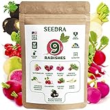 Seedra 9 Radish Seeds Variety Pack - 2500+ Non GMO, Heirloom Seeds for Indoor Outdoor Hydroponic Home Garden - Champion, German Giant, Watermelon, Daikon, French Breakfast, Cherry Belle & More Photo, bestseller 2024-2023 new, best price $13.56 review