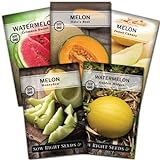 Sow Right Seeds - Melon Seed Collection for Planting - Crimson Sweet Watermelon, Cantaloupe, Yellow Juane Canary, Golden Midget, and Honeydew - Non-GMO Heirloom Seeds to Plant a Home Vegetable Garden Photo, bestseller 2024-2023 new, best price $10.99 review
