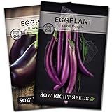 Sow Right Seeds - Eggplant Seed Collection for Planting - Black Beauty and Long Eggplant Varieties Non-GMO Heirloom Seeds to Plant an Outdoor Home Vegetable Garden - Great Gardening Gift Photo, bestseller 2024-2023 new, best price $7.99 review