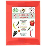 Heirloom Pepper Seeds by Family Sown - 9 Non GMO Sweet & Hot Pepper Seeds for Your Home Garden with Poblano Pepper Seeds, Habanero Seeds, Bell Pepper Seeds, Serrano and More in Our Seed Starter Kit Photo, bestseller 2024-2023 new, best price $18.95 review