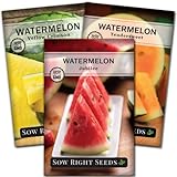 Sow Right Seeds - Tri-Color Watermelon Seed Collection for Planting - Red Jubilee, Yellow Crimson and Orange Tendersweet Watermelons. Non-GMO Heirloom Seeds to Plant a Home Vegetable Garden Photo, bestseller 2024-2023 new, best price $9.99 review