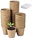 Foto LATERN 100Pcs 8cm Macetas de Semillas de Fibra Biodegradable para Plántulas y Trasplantes con 100pcs Etiquetas de Plantas de Plástico (Blanco 5x1cm) nuevo éxito de ventas 2024-2023
