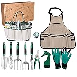 GERAMEXI Garden Tools Set 11 Pieces,Gardening Kit with Heavy Duty Aluminum Hand Tool,Gardening Handbags ,Apron and Digging Claw Gardening Gloves for Women,Heavy Duty Gardening Tool Set Photo, bestseller 2024-2023 new, best price $35.99 review