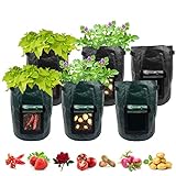 Potato Bags Plant Pot,6 Pack Potatoes Plant Grow Bag, 7 Gallon Garden Plant Pot for Vegetable with Harvest Window and Handles,Large Plant Pot Heavy Bag Seeds for Planting Vegetables Photo, bestseller 2024-2023 new, best price $16.99 review