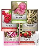 Radish Seeds for Planting 5 Individual Packets - Watermelon, French Breakfast, Champion, Cherry Belle, White Icicle for Your Non GMO Heirloom Vegetable Garden by Gardeners Basics Photo, bestseller 2024-2023 new, best price $10.95 review