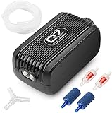Aquarium Air Pump, Fish Tank Air Pump with Dual Outlet Adjustable Air Valve Ultra Silent Oxygen Whisper Air Pump with Air Stones Silicone Tube Check Valves Up to 80 Gallon Tank Photo, bestseller 2024-2023 new, best price $12.99 review